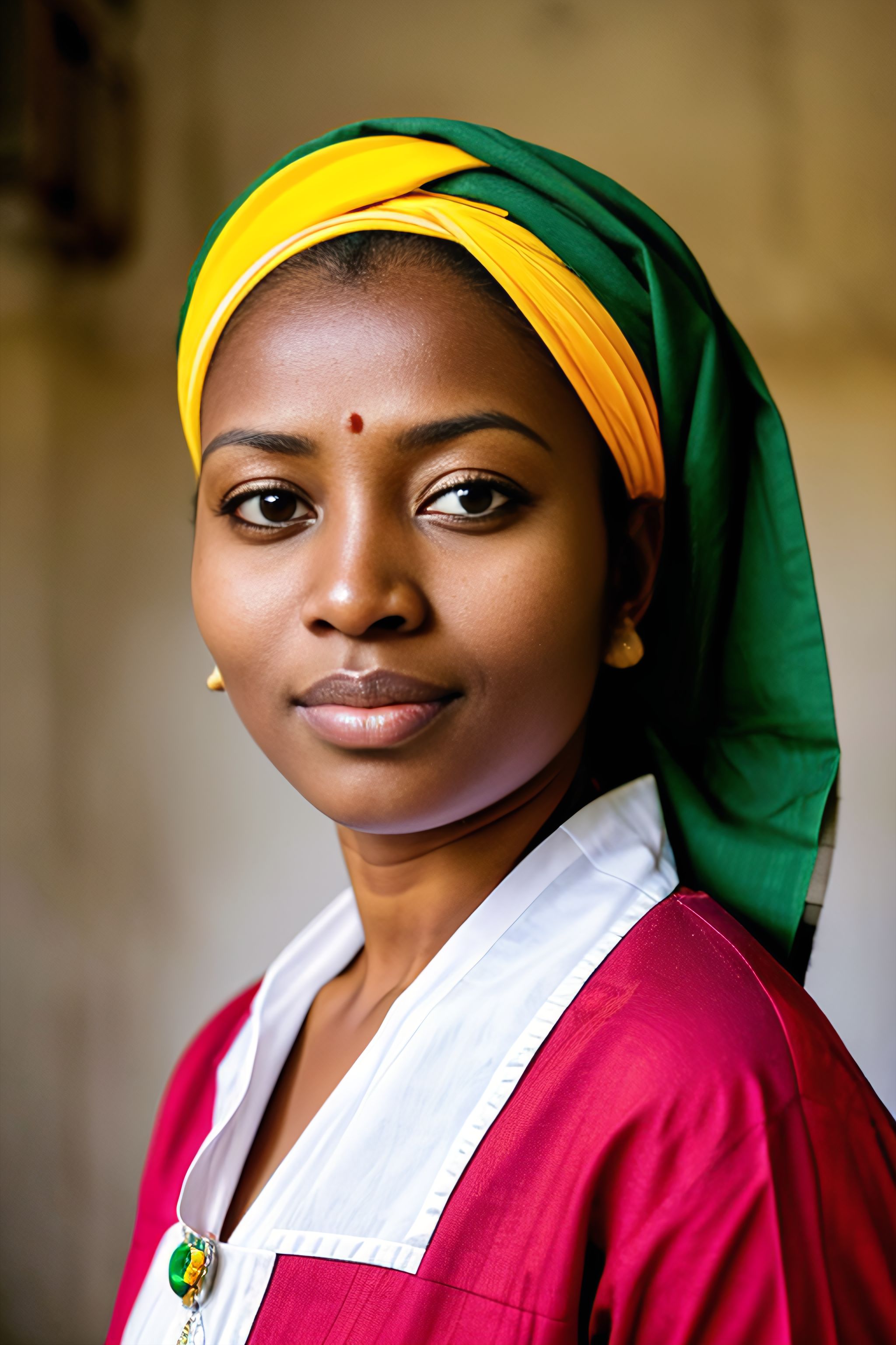 Portrait generated with Stable Diffusion.